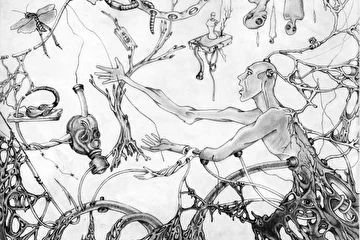 Свобода. 

"X@й
Резиновая кукла
свобода – техническая,
нефтяная,как шина –
я притворяюсь,что
понимаю,хоть,что-то.
Просто знаю,как 
животное живу. Это
мир мяса и гнили.
-— —-
Сказка кончилась джанковым
анекдотом. На заборе
тоже написано слово
« свобода ».
(c) Подводный Житель
