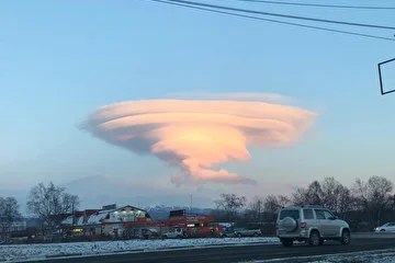 25.02.2020 17.00(мс.в) (8,00 моск.вр) Камчатка Елизово-Петропавловск-Камчатский (правее Авачинского вулкана)