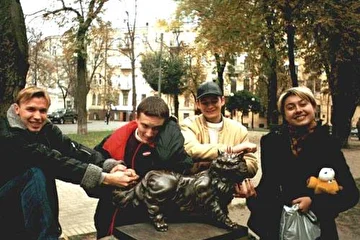 Прикольное настроение перед выступлением в клубе "Buddy Guy", Киев, ноябрь 2000г