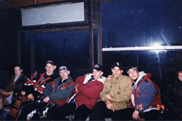 группа DEL OGF на IN DA HOUSE TOO (г. Харьков), 1996 год. На фото: Chuck, Streit Man, X-Treem (JOAT MIER), D. Mey G. (Sheik Abu Sidek), Danny Boy (Чёрный принц)