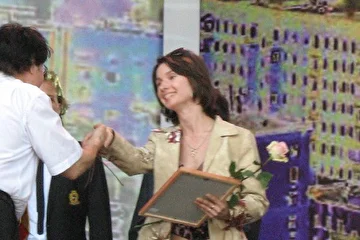 Вручение диплома за песню "Московские дожди", Москва, день города 2008, Поклонная гора.