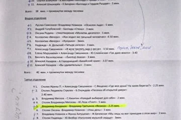 Программа декабрьского вечера 2012 года