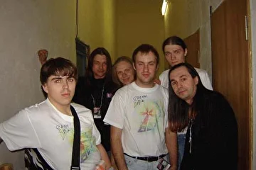 Вместе с Сашей Кулаком и Димой Бакаем из группы Азазелло на фесте Core on air 4 в Хабаровске