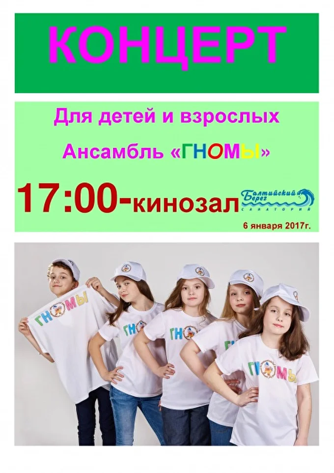 Концерт Детского ансамбля Гномы 21 января 2017 Кинозал Зеленогорск