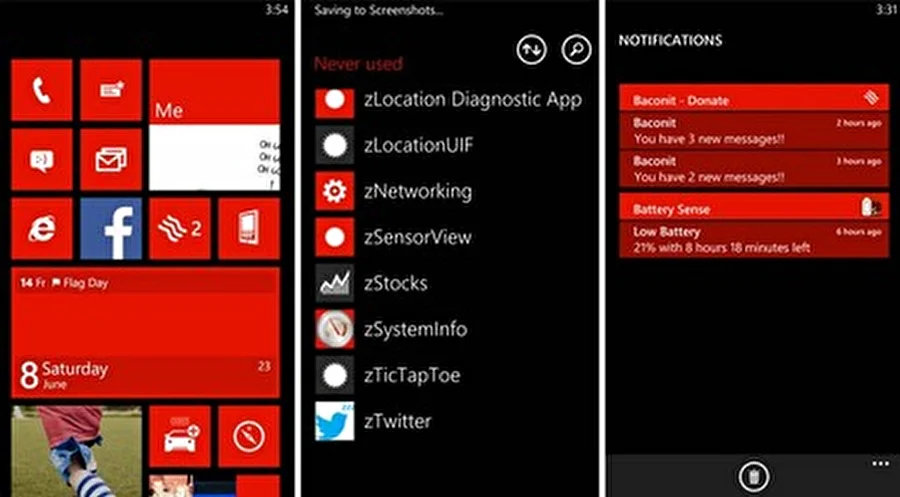 Cкриншоты операционной системы Windows Phone 8.1